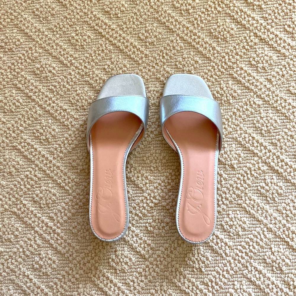 NWT & BOX ~ Gorgeous J. Crew Silver Metallic Sandals